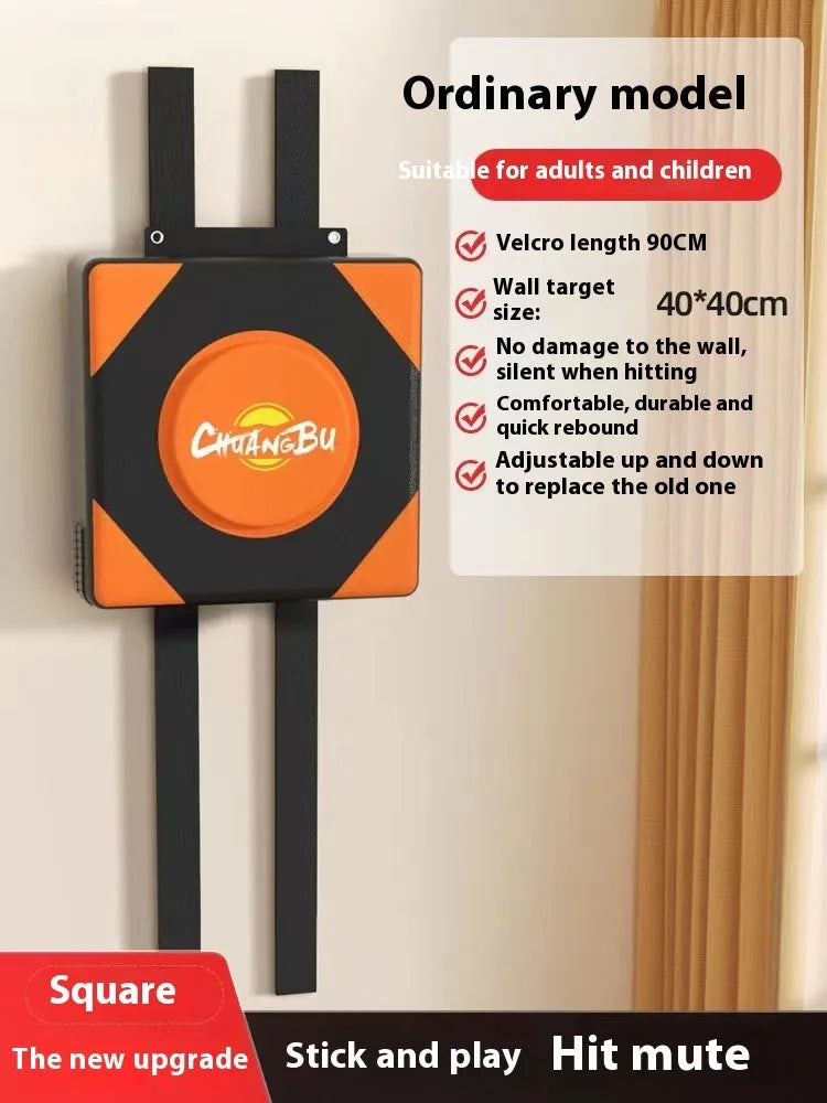 Wall-mounted PU boxing sandbag target in round and square designs for home training