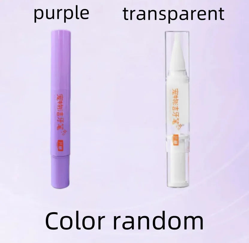 5ml pet teeth whitening pen for dogs and cats, a toothbrush applicator for tartar cleaning.