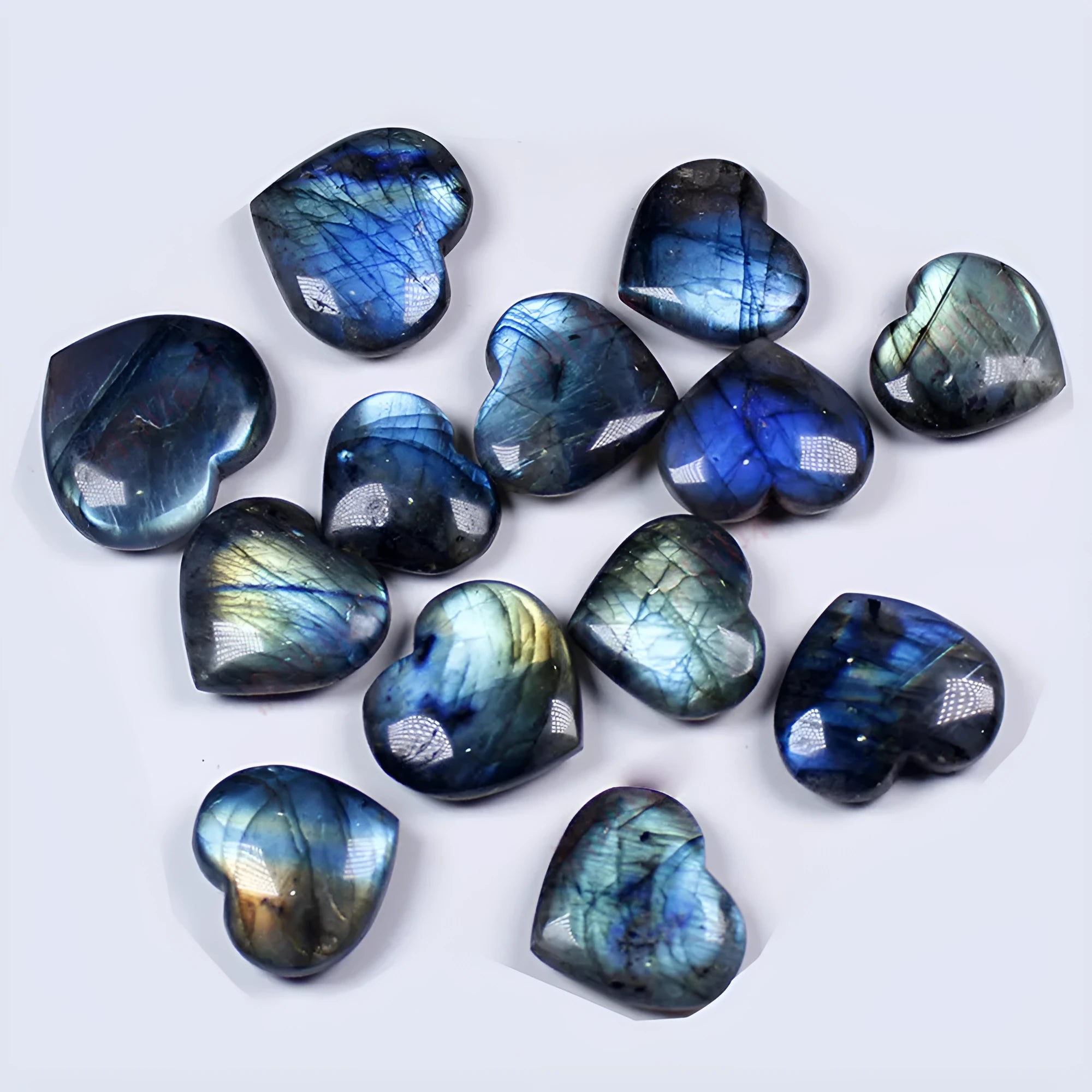 Natural pulled feldspar geometric pendant with a handle, in blue moonlight colour.