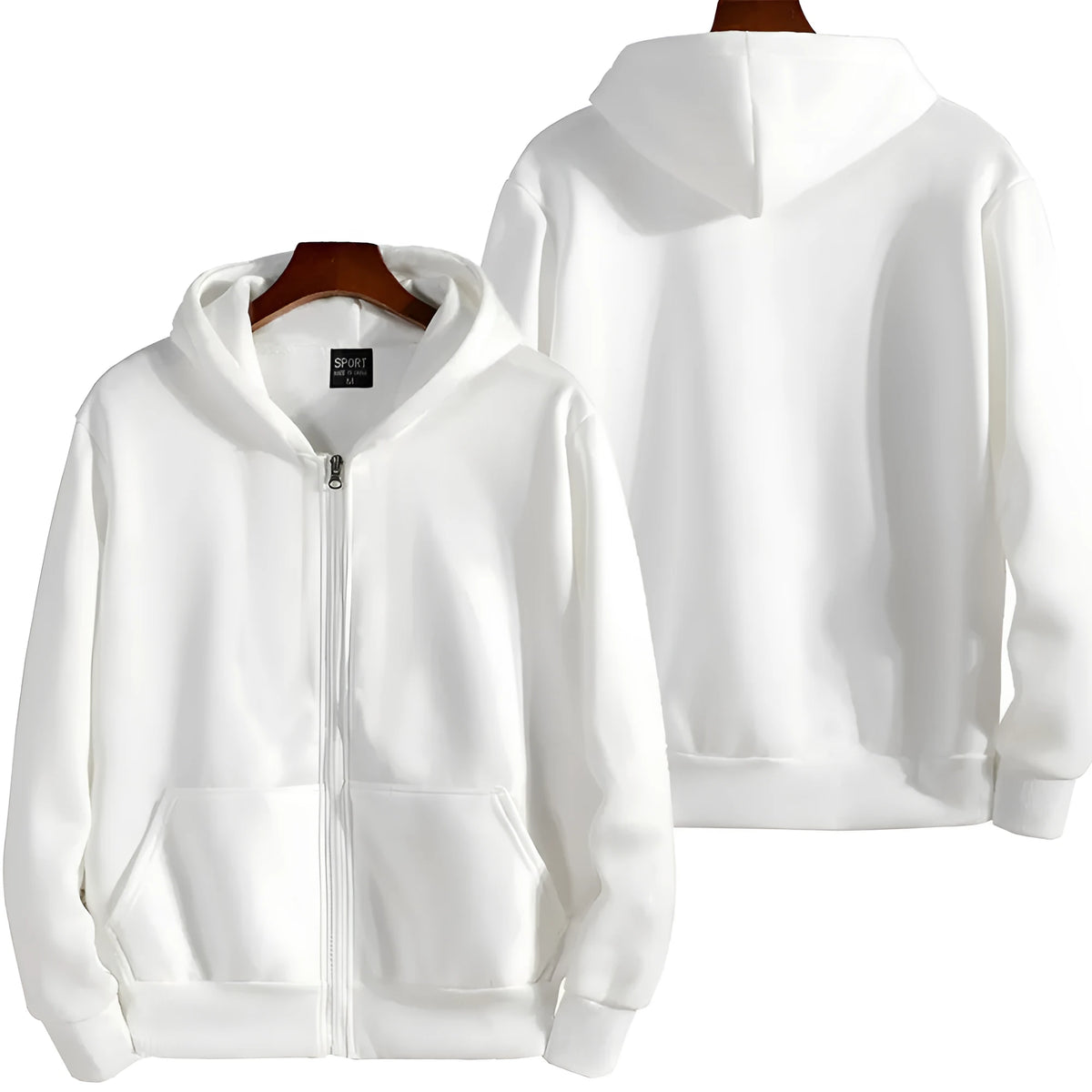 British loose sports American zipper jacket for men in solid colours with cardigan style and no padding design