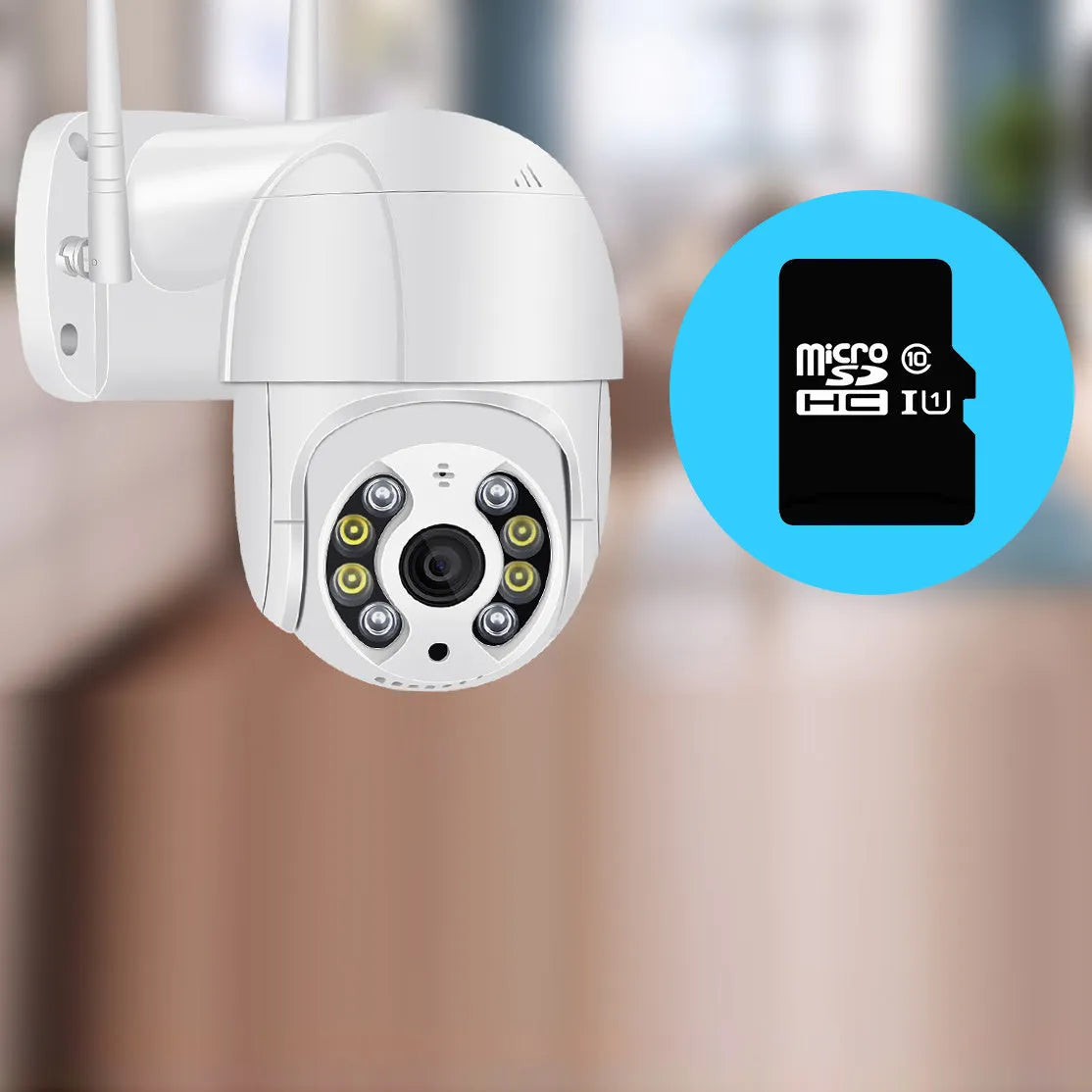 Outdoor WIFI dome camera with 1920x1080 HD resolution, 3.6mm lens, IP66 waterproof plastic housing and up to 60M range