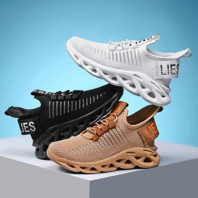 Kids Velcro sneakers in black, khaki or white colours with fabric upper and EVA sole