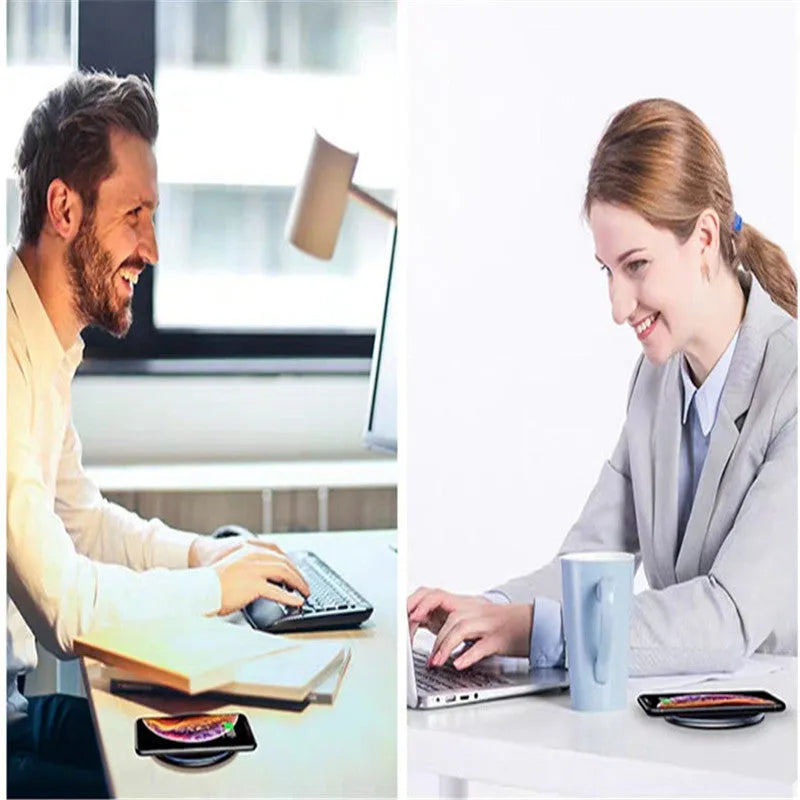 15W/10W Qi wireless charging pad for phones and headphones with LED indicator light