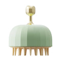Green pet shampoo massage brush with drain holes for dog and cat bath grooming