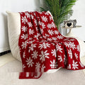Christmas patterned acrylic blanket in snowflake or reindeer design showing casual style for home decoration