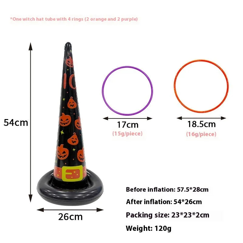 Inflatable octopus ferrule throwing toy in multiple Halloween colour variations