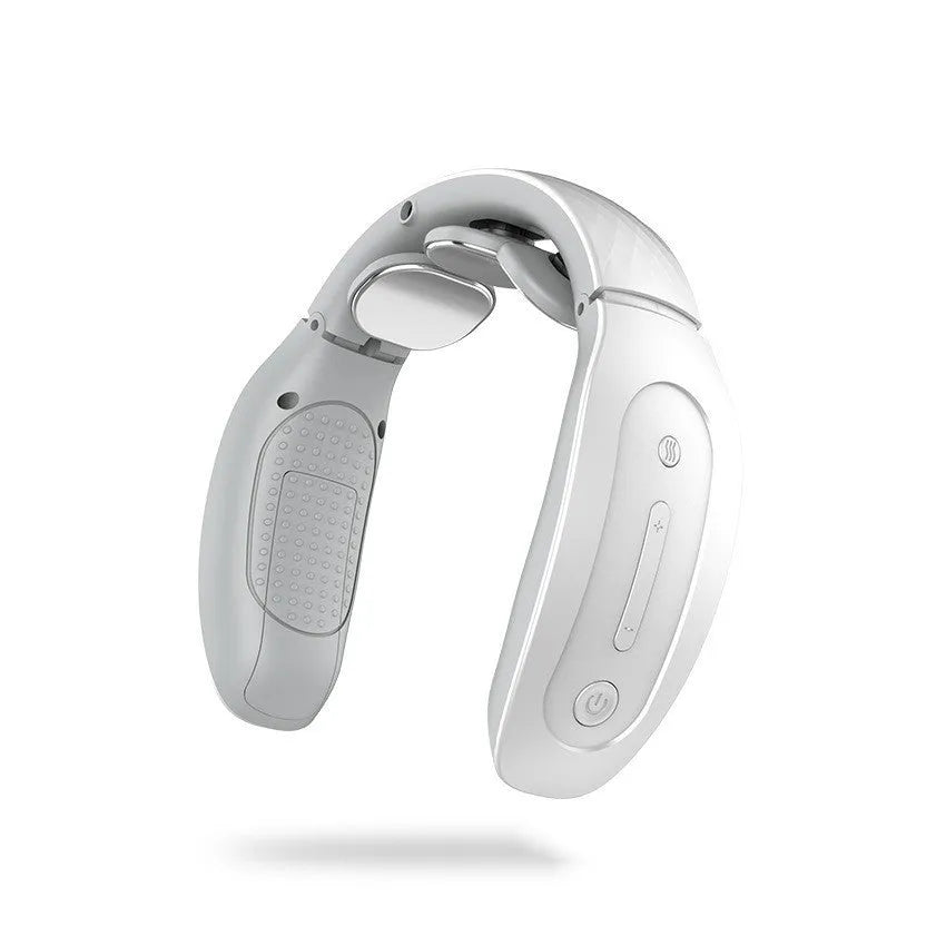 Small red and white intelligent cervical massager unit for neck, back and legs.