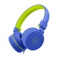 Wired over-ear headphones with 3.5mm plug, microphone and soft braid cable in mint green colour
