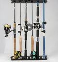 Black wall-mounted fishing rod rack made from ABS and EVA, 41.5cm long, 6.1cm wide, for Luya rod storage