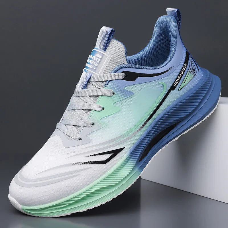 Men's black casual shoes with woven mesh upper and rubber sole, low-top summer design