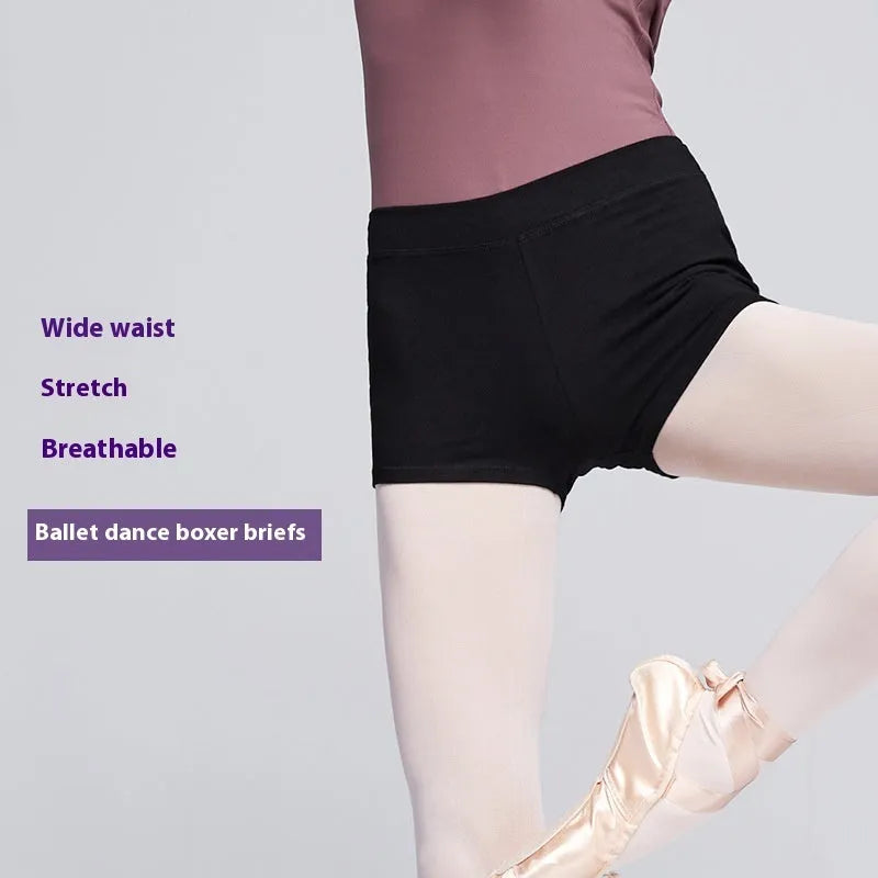 Black cotton women's ballet practice dance pants for fitness and exercise