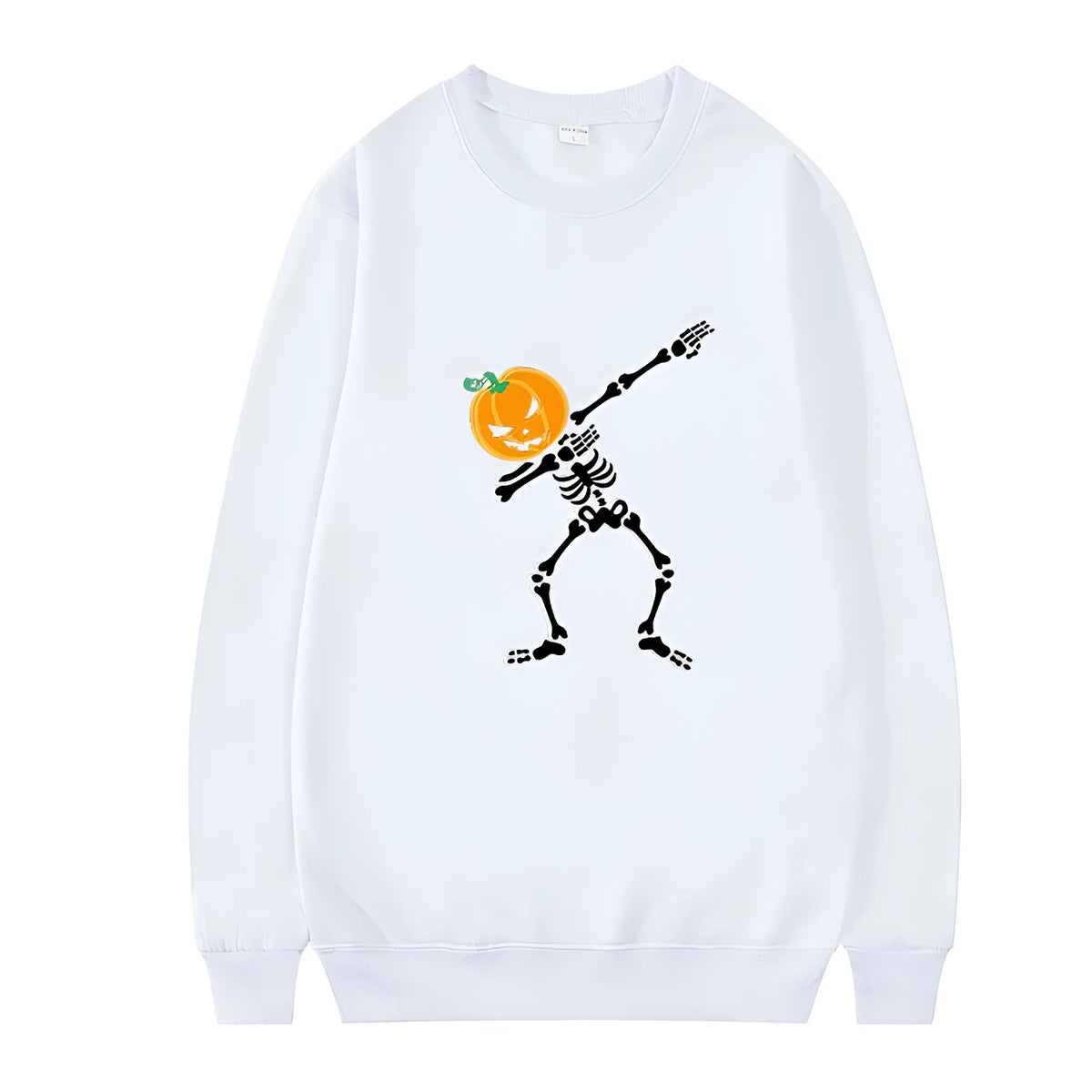 Women's printed cotton crew neck long sleeve top in multiple colours on a hanger.