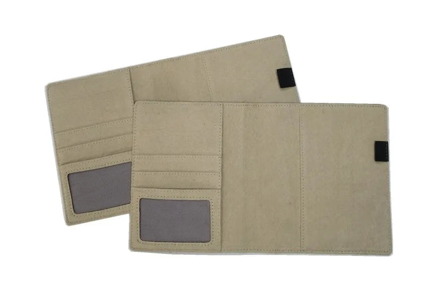 Blue imitation leather PU notebook shell measuring 18.5 by 15.5 centimetres with a PP storage bag.