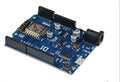 Black ESP8266 WIFI development board with pin headers and Arduino compatibility