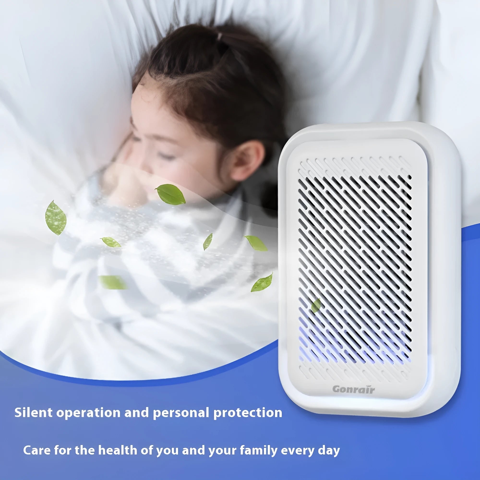 White wall-mounted direct plug-in air purifier unit