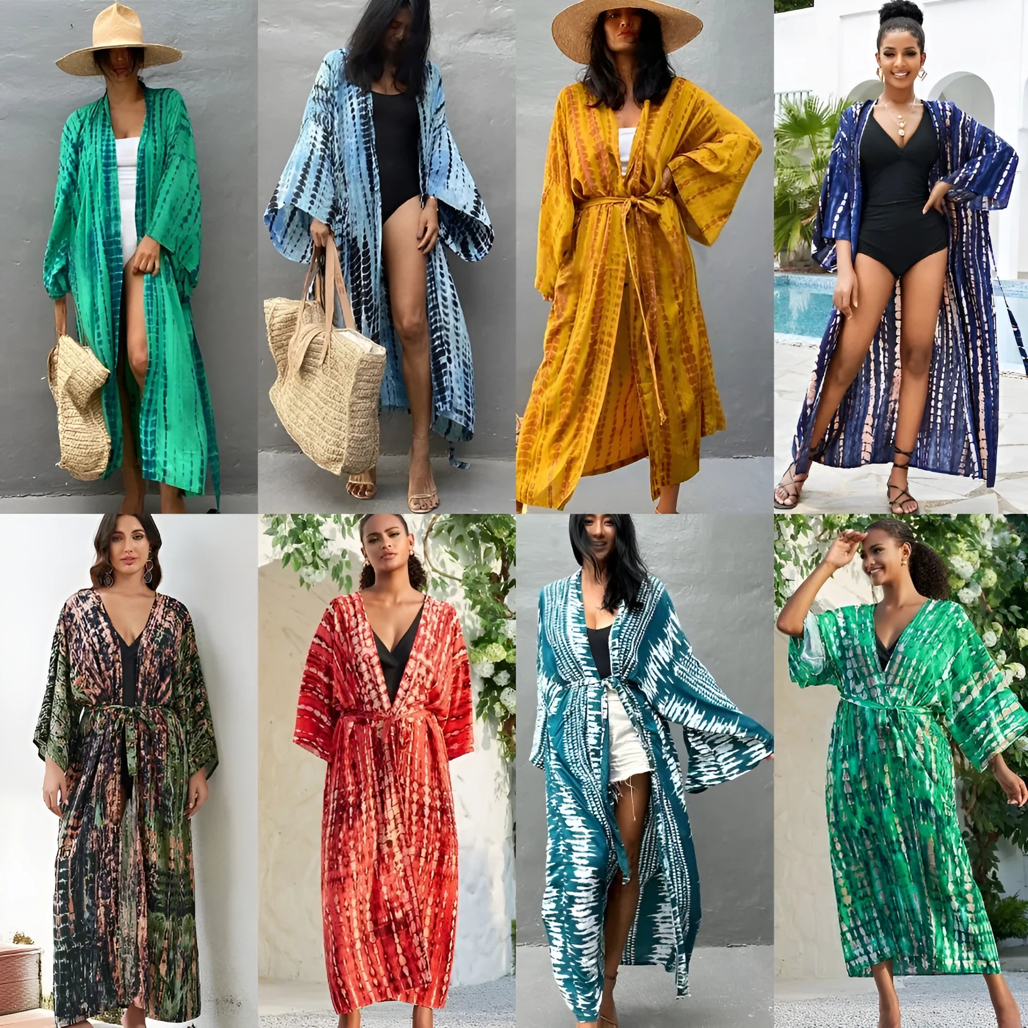 Printed loose cotton beach cover-up shirt for women in multiple DN0712 colour options.