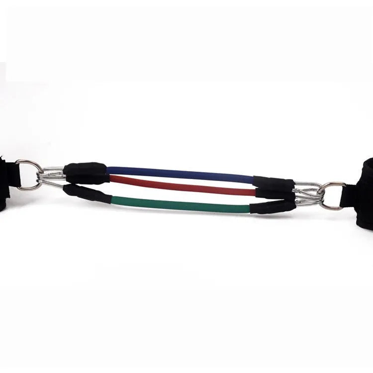Black nylon taekwondo leg training pull rope set for explosive force development