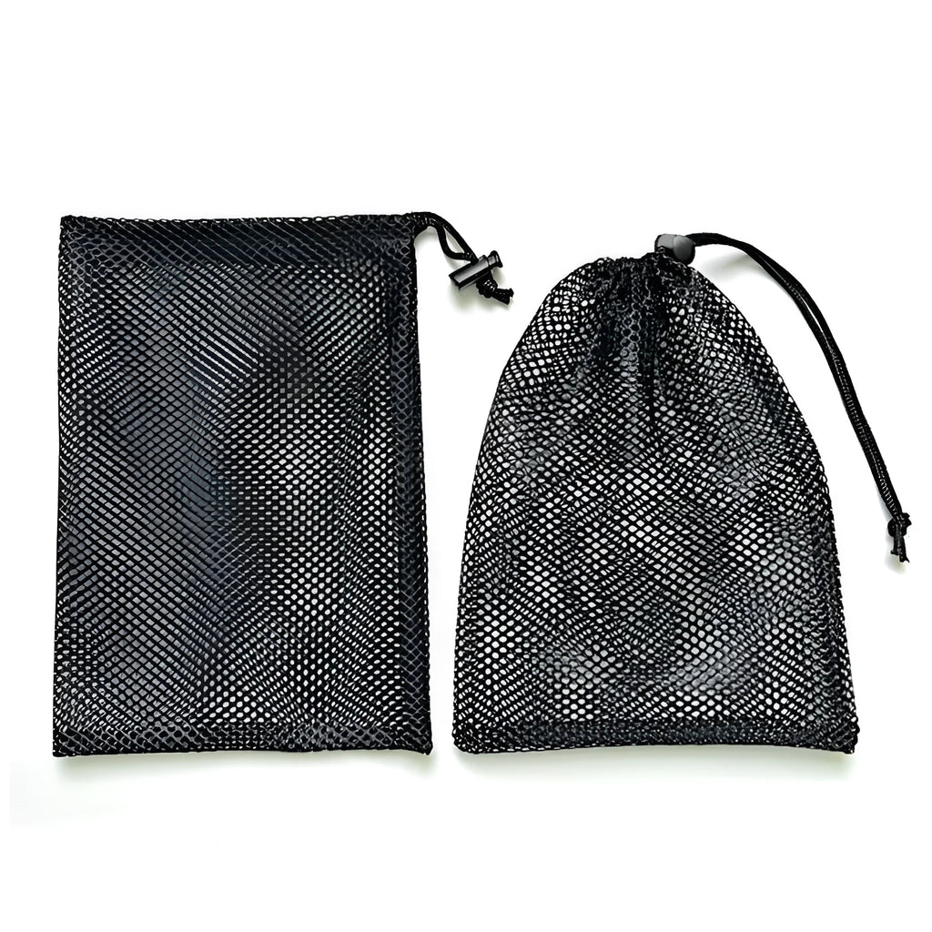 Black drawstring mesh storage bag for children's water balloons and toys