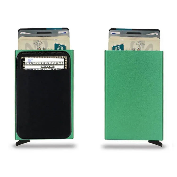 Aluminium alloy metal credit card holder with frosted finish in multiple colour options
