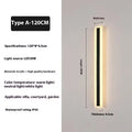 Outdoor straight wall lamp with wrought iron shell and 150cm LED strip for exterior waterproof installation
