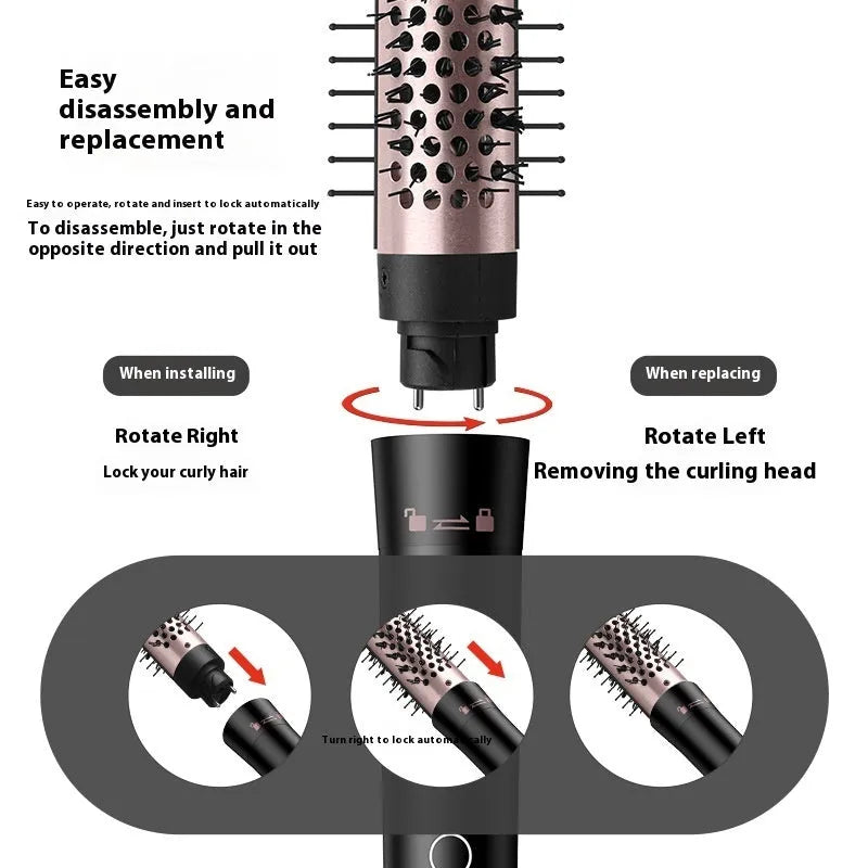 Automatic large wave hair curler in rose gold or black with three headbands