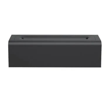 Square black USB aroma diffuser with colourful flame lighting effect and water tank