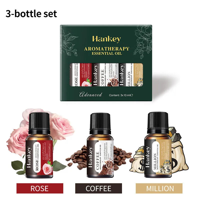 Boxed water-soluble aromatherapy oil sets for ultrasonic essential oil diffusers