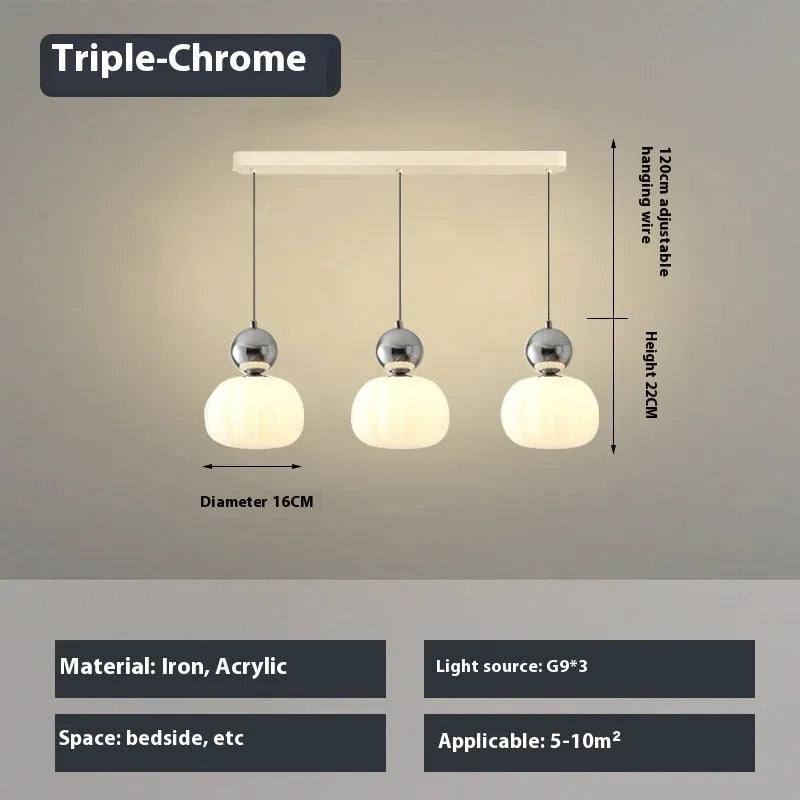 Nordic style creative pumpkin shape chandelier with alloy construction in a choice of colours.