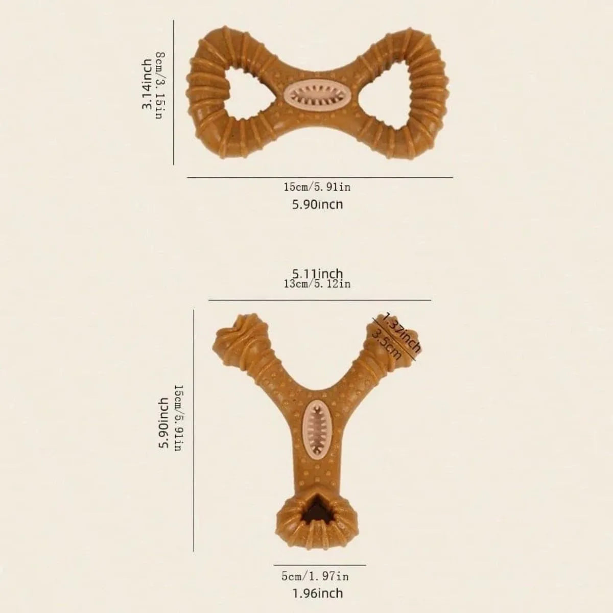 Durable TPU dog chew bone toy shown in 8-shape and Y-shape designs for teeth cleaning and play
