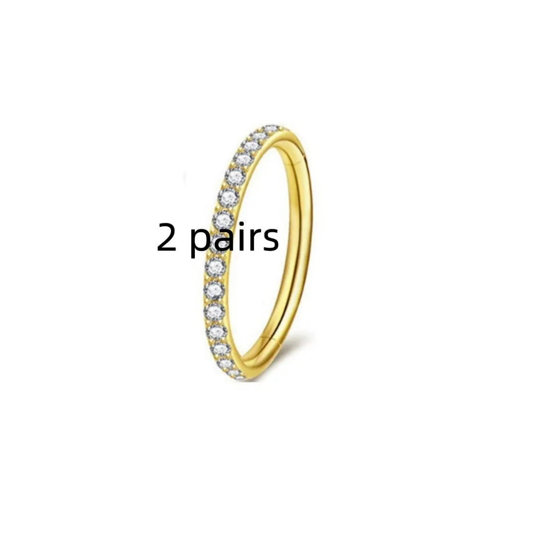 316 stainless steel seamless nose ring hoop in gold, rose gold, silver, and black colour options.