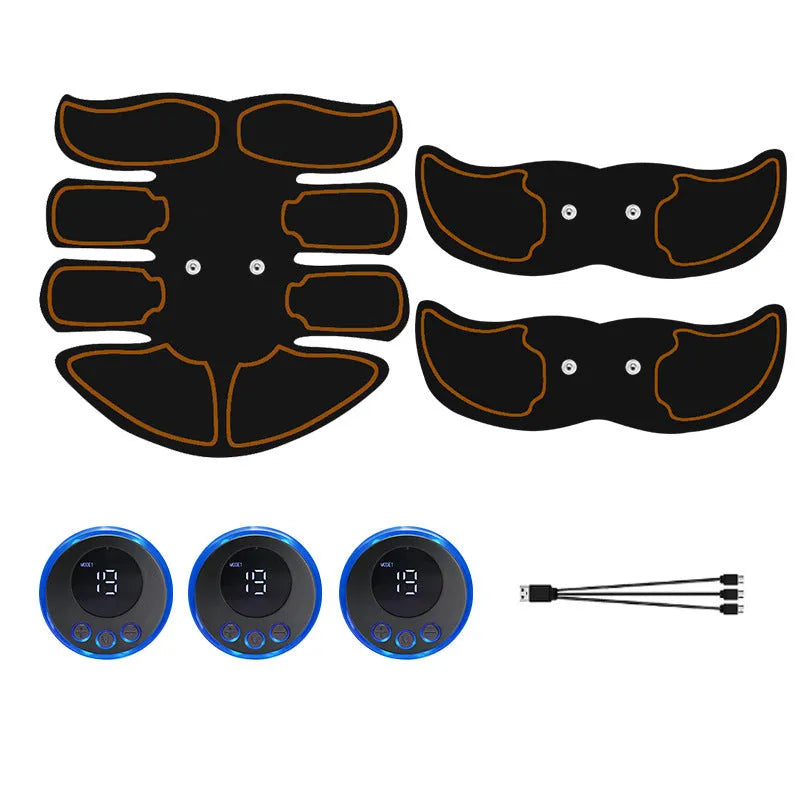 Abdominal muscle patch set with digital display charging K81 unit in three colour options