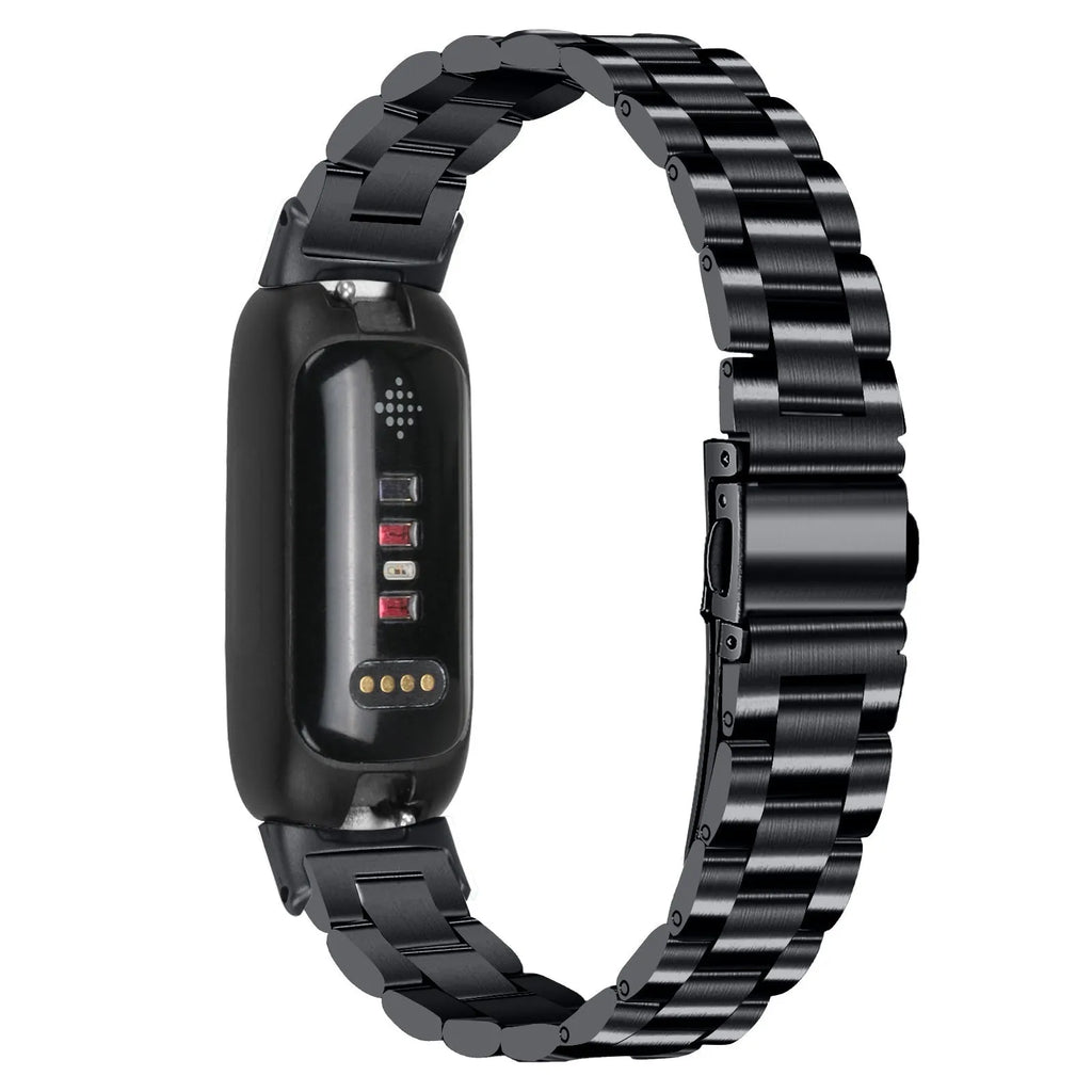 Stainless steel Fitbit Inspire 3 watch strap in multiple colour options showing 12mm connection width