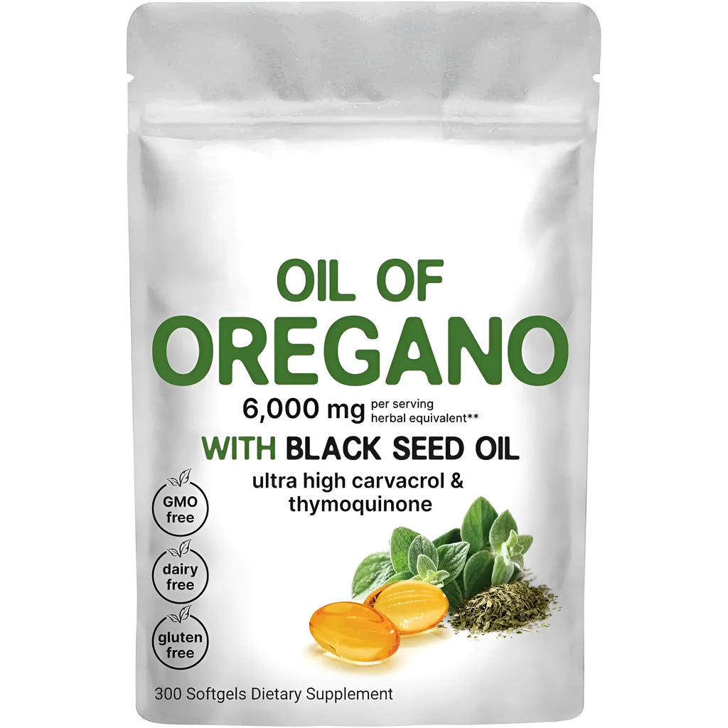 Butter black seed oil soft capsules in bottle packaging showing 180 or 300 tablet options
