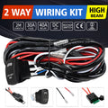 Black off road LED spotlight cable set with 2-metre wiring harness and integrated switch