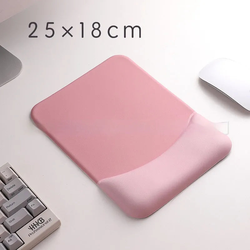 Square mouse pad with integrated wrist rest in various colour options