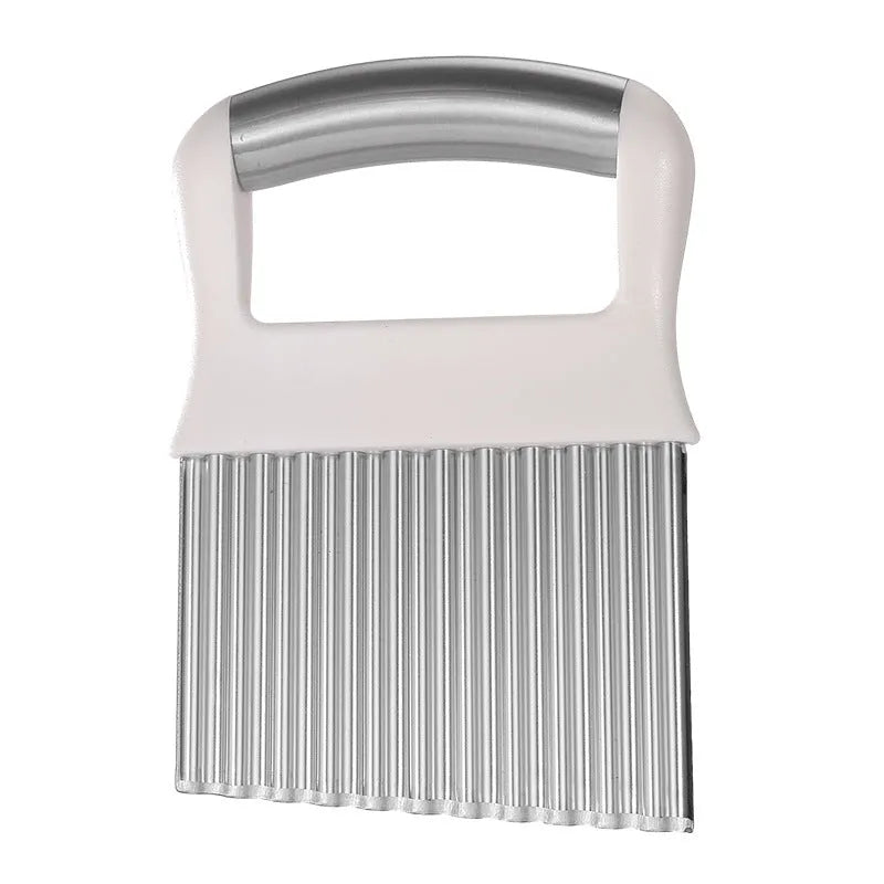 Stainless steel potato wave knife for cutting wavy chips with serrated alloy blade
