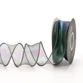 4cm wide fishtail yarn ribbon with colourful wave pattern in mesh material