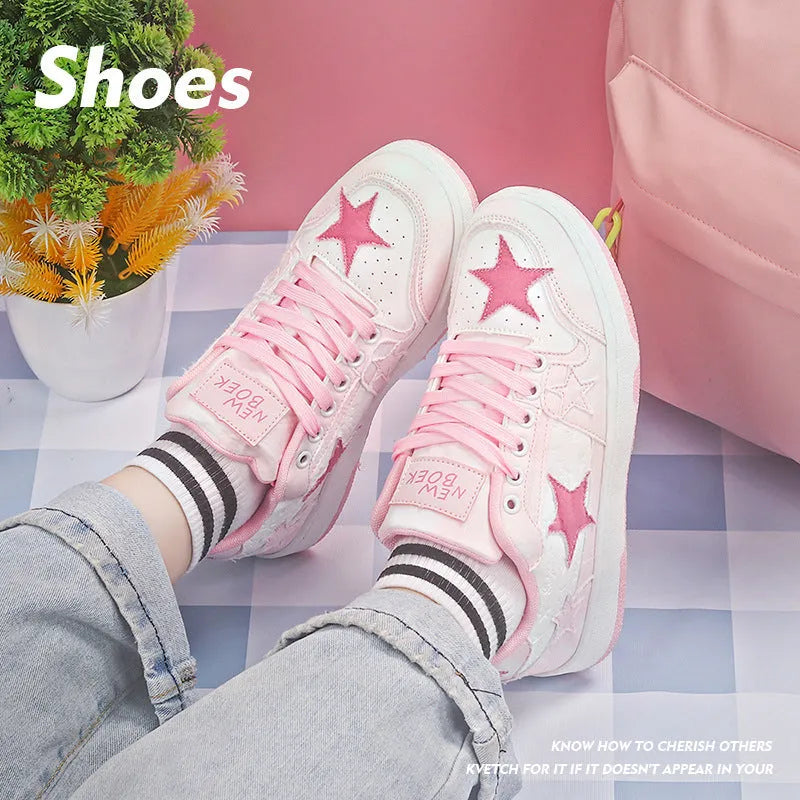 Unisex denim skateboard shoes with round toe and lace-up closure in black, green, or pink