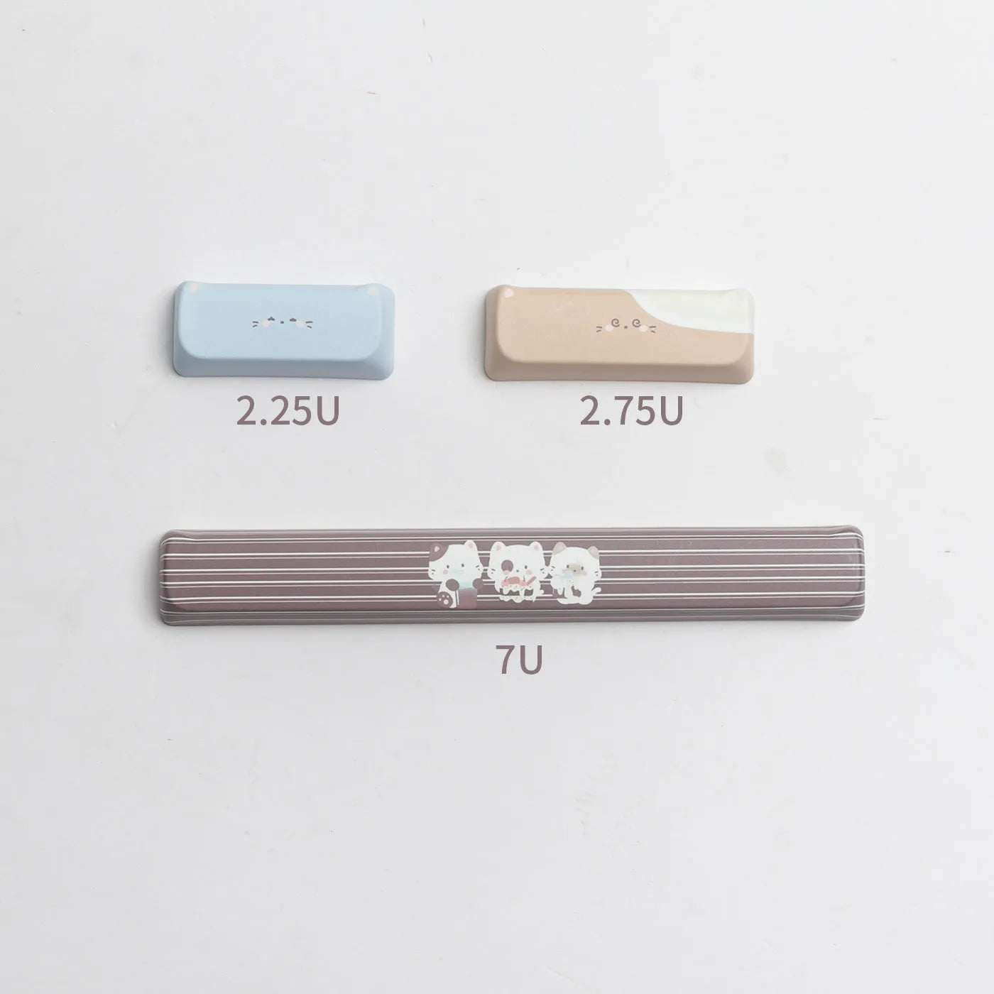 High sea salt cat design PBT key cap set with 7u space bar for March past mechanical keyboards