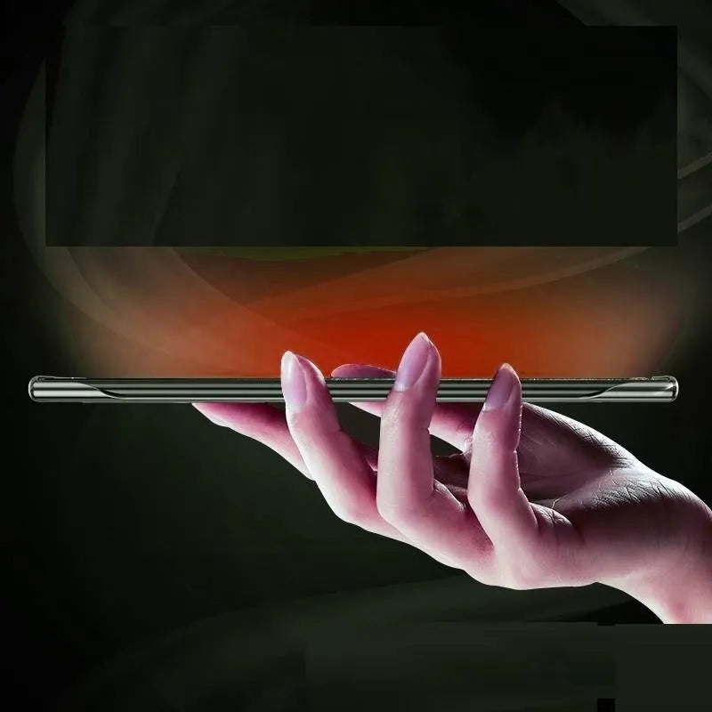 Ultra-thin transparent frameless Samsung phone case with electroplated PC finish and anti-fall design
