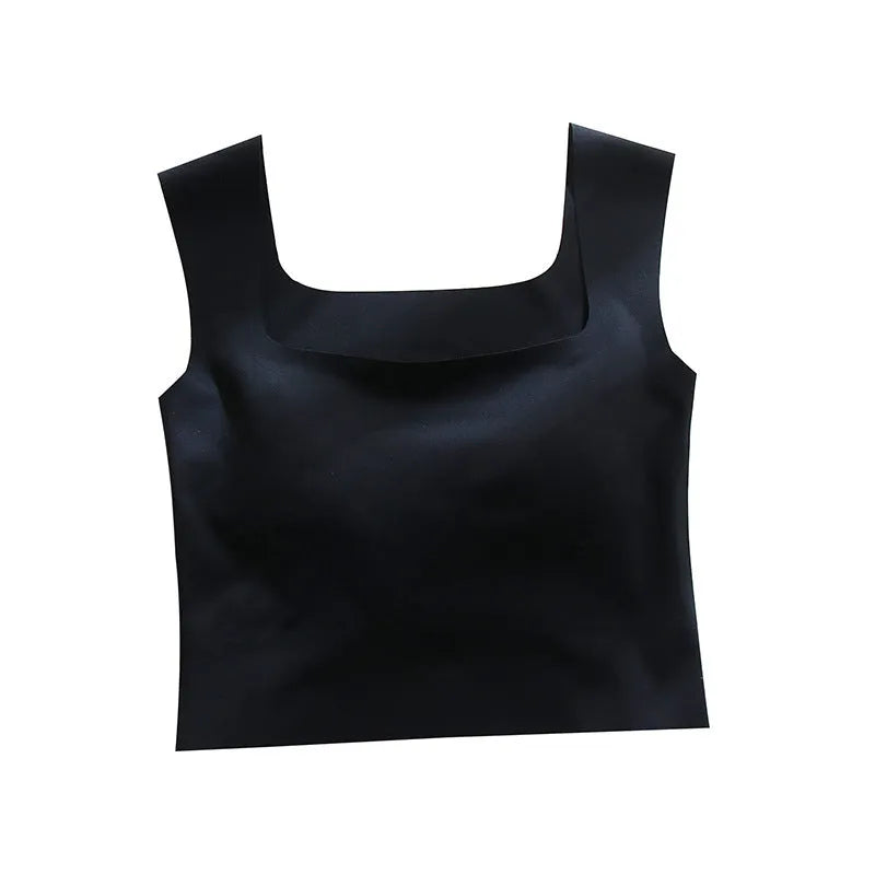 Women's seamless nylon sling vest with chest pad in five colour options