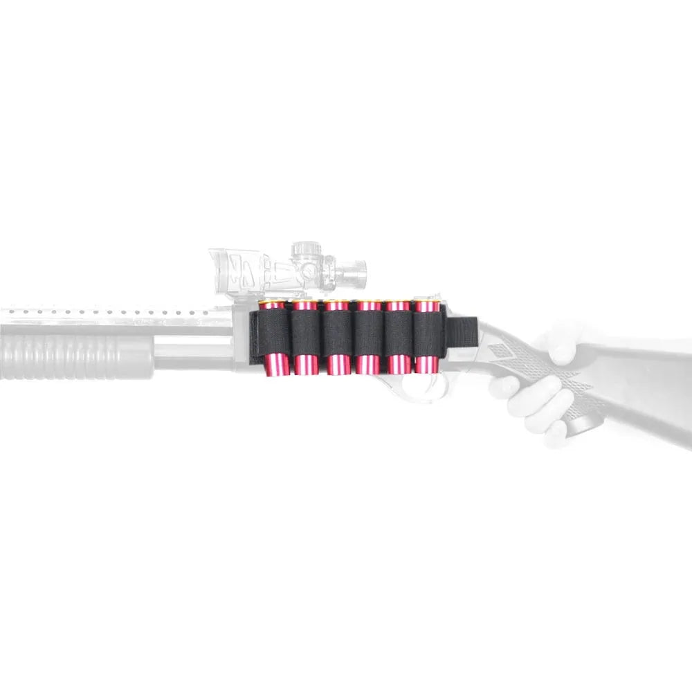 Tactical 6-hole storage sticker in 1000D nylon, shown in army colour, measuring 5 by 16.5 centimetres.