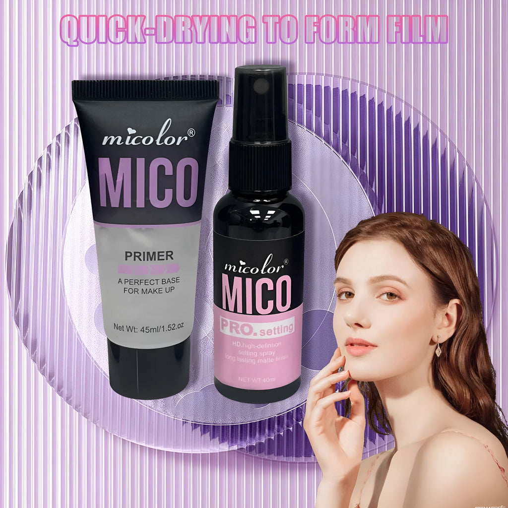 Make-up primer and final sealer spray set with 45ml and 40ml bottles