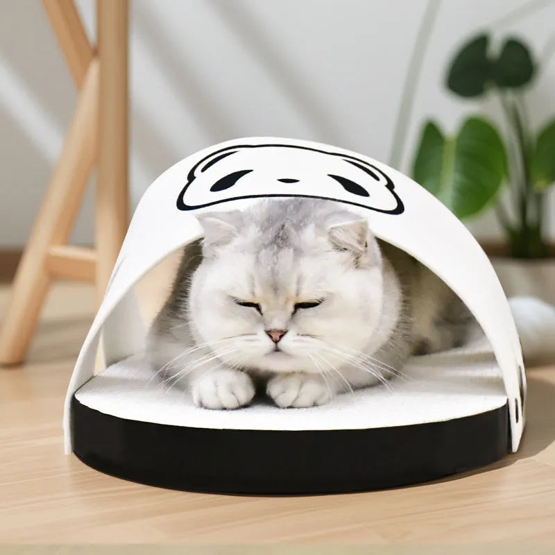 White slipper-style corrugated paper cat scratch board for feline claw care