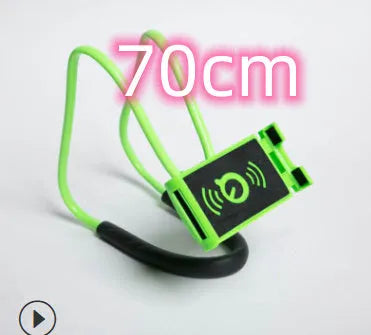 Universal 360-degree rotating phone holder in multiple colours on a table, holding a smartphone.