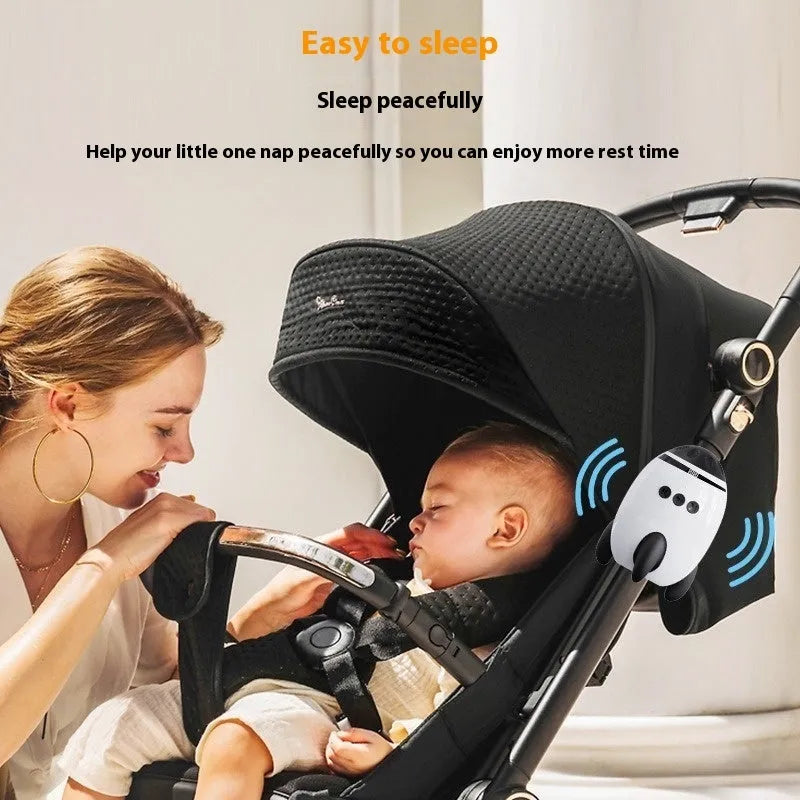 White ABS baby sleep comforter with shaking function and Bluetooth connectivity