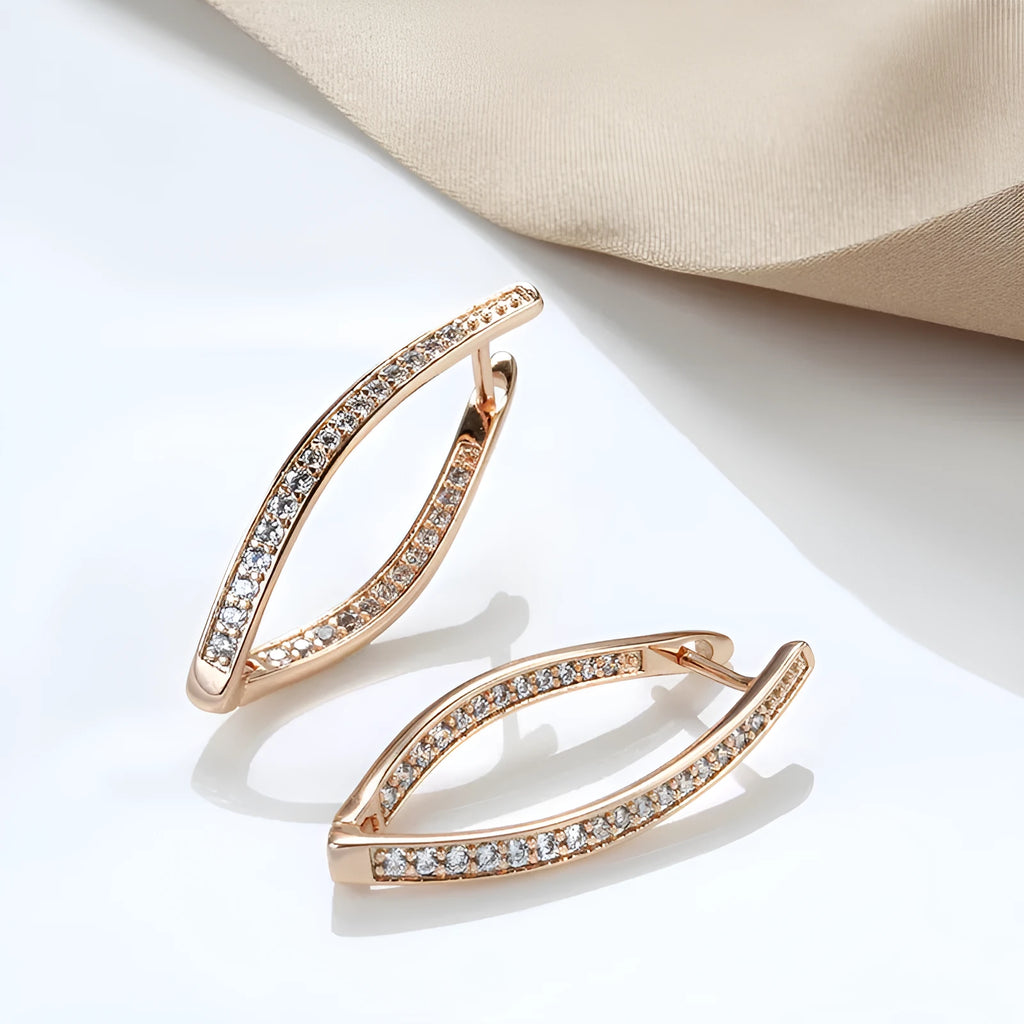 A pair of H0493 colour geometric zircon eardrops for women, made from copper with an ins style design.