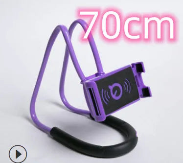 Universal 360-degree rotating phone holder in multiple colours on a table, holding a smartphone.