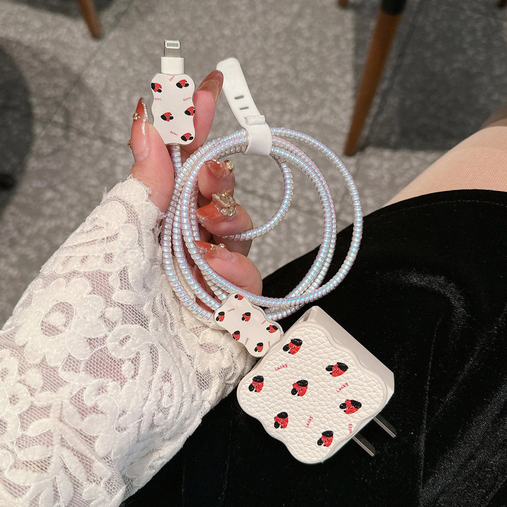 Cartoon puppy pattern USB charger protection sleeve for 18W 20W fast charging adapters