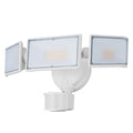 White LED security flood light with motion sensor for outdoor wall mounting
